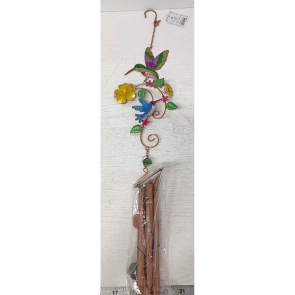 Hummingbird Suncatcher Wind Chime Metal Glittery Gemstones Garden Patio Decor - Picture 1 of 8